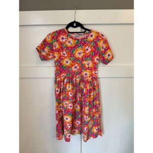 BOSTON‎ TRADERS GIRLS SHORT SLEEVED DRESS, 12/14, FLORAL , VINTAGE, COTTON